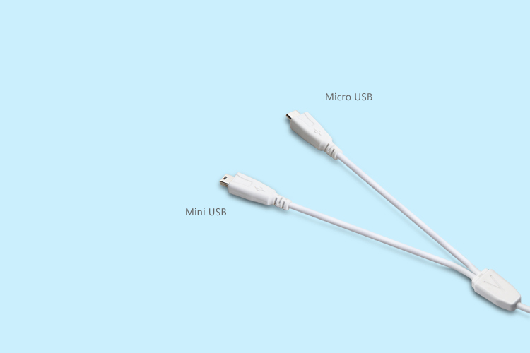 Micro USB+Mini USB二合一數(shù)據(jù)充電線 環(huán)保材質(zhì)  一體成型